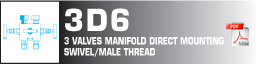 3 valves manfold direct mounting swivel/male thread