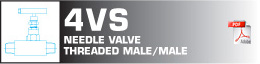 Needle valve threaded male/male
